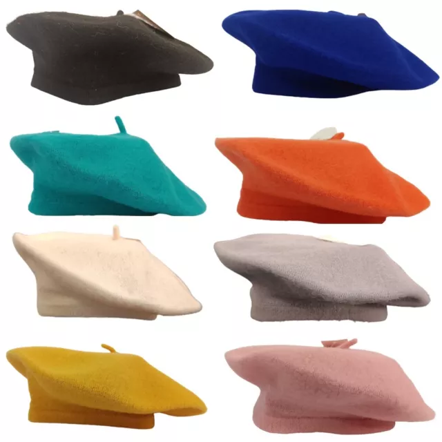 Beret Hat Women Girls Fashion Plain Wool Autumn French Winter Warm Cute Hats