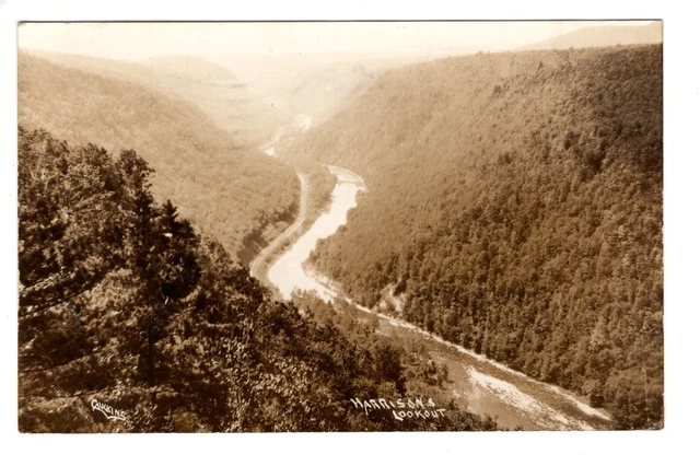 Postcard PA, Wellsboro,Harrison Lookout State Park,Tioga County,Real Photo 1930s