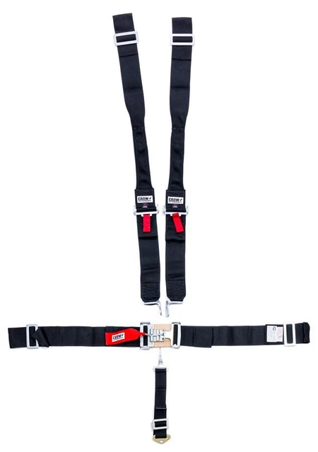 Crow Enterprizes 5-Pt Harness Big Latch Blk Hans Wrap Around Pul 11074DB