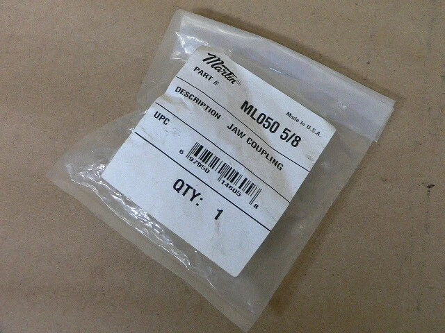 186548 Old-Stock, Martin ML050-5/8 Lot-2 Jaw Coupler Hubs, 5/8"ID x 1-1/16"OD