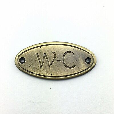 Solid Antique Brass Bronze Toilet Door Badges Ladies Gents WC Bathroom Signs