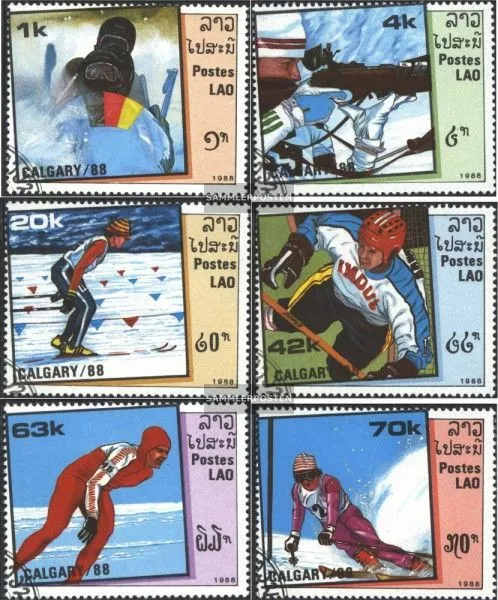 Laos 1060-1065 (complete issue) used 1988 olympic. Winter Games