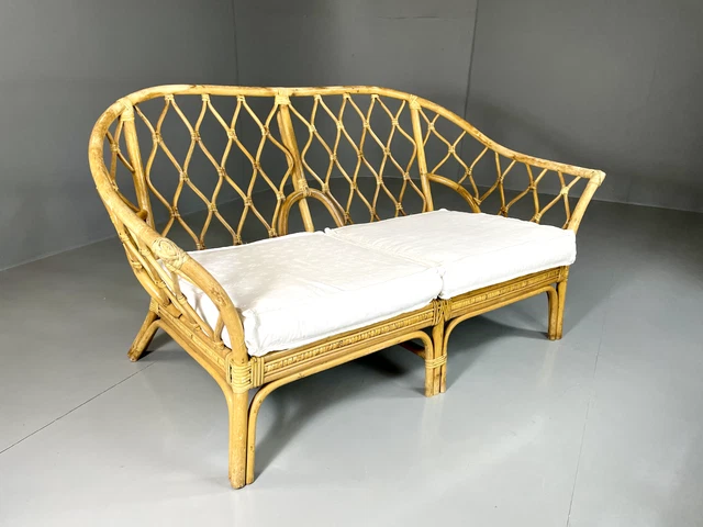EB5681 Vintage Cane settee, 2 Seat, 1970s, Retro V2SS
