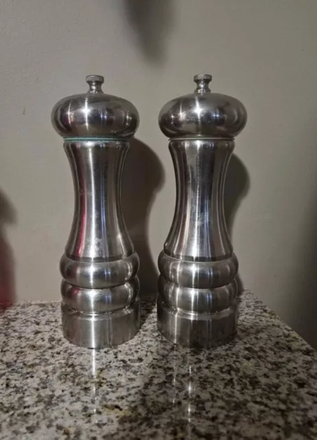 Salt and Pepper Mill Stainless Steel Shakers Grinder Set