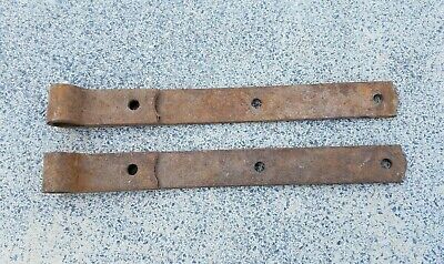 Primitive Antique Hand Forged Barn Door Strap Hinge Gate Iron 14” Long 1.5” Wide
