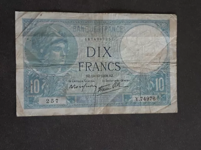 France, 10 Francs, Minerve,