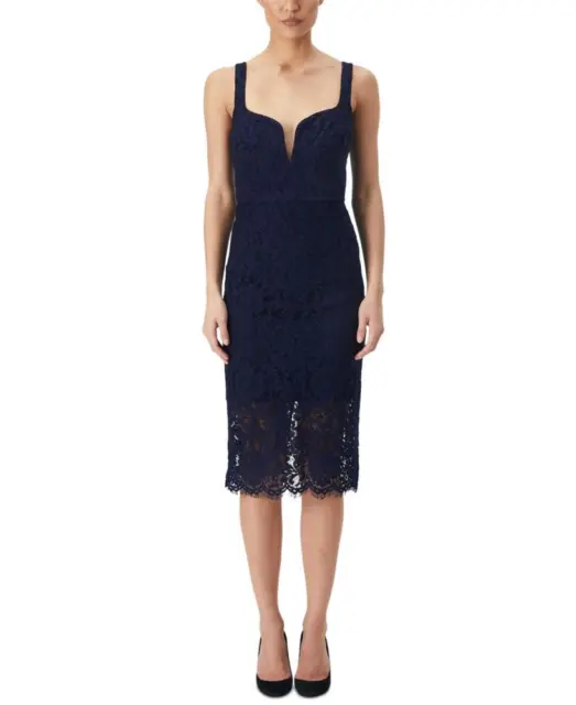 New $139 Bardot   Women's Knee-Length Lace Straps Sleeveless Dress A2837