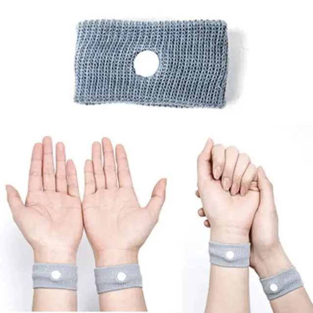 HOT 10pcs Sports Safety Wrist Support Band Anti Motion Sickness Wristbands Grey