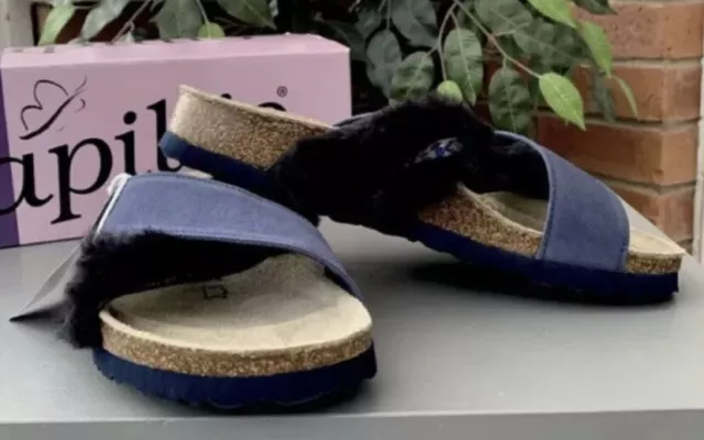 NEW PAPILLIO BY Birkenstock Ladies Navy Blue Floral Mules Sandals UK Size 3.5 36 64.99 PicClick UK