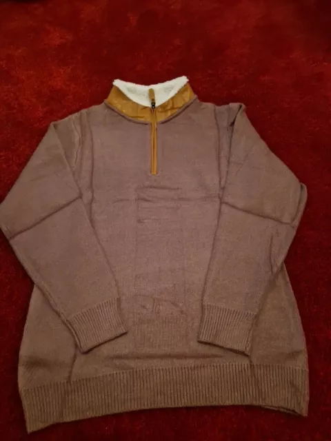 Brand New Mens Elegancity S Brown Jumper