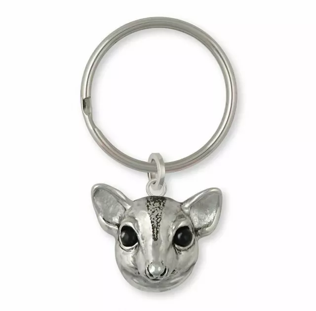 Sugar Glider Jewelry Sterling Silver Sugar Glider Key Ring Handmade Sugar Glider