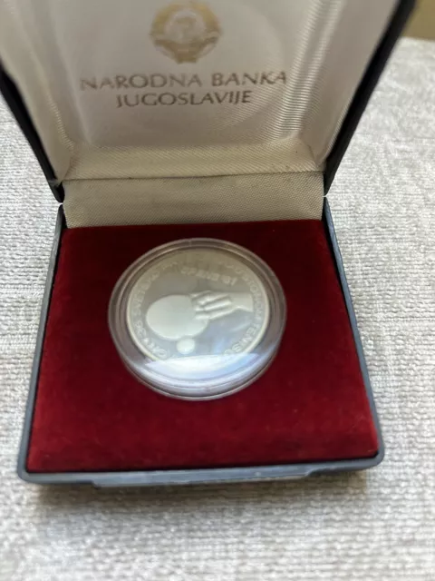 1981 Yugoslavia 1000 Dinara Silver Proof SPENS Table Tennis