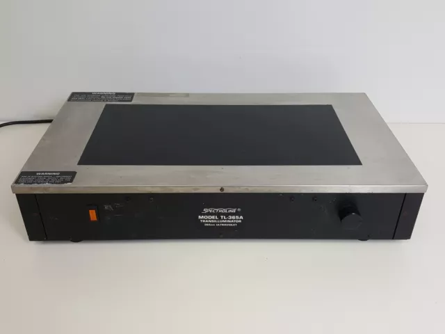 Spectroline UV Transilluminator Model - TL-365A 365nm Ultraviolet 8 x 16" lab