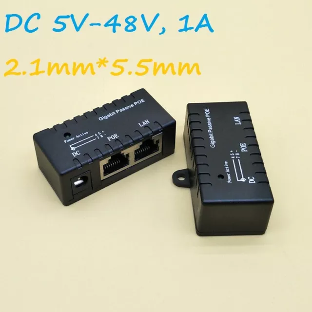 POE Power over Ethernet Passive Injector Splitter Adapter VOIP Phones IP Cameras