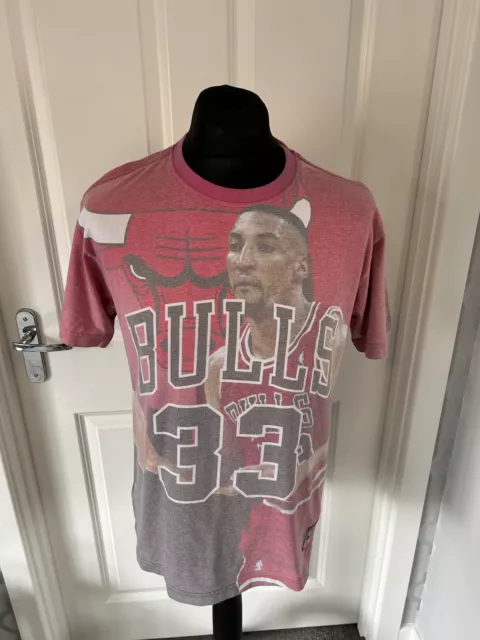 Mitchell & Ness Chicago Bulls Scottie Pippen T-shirt Size Large Hardwood Classic