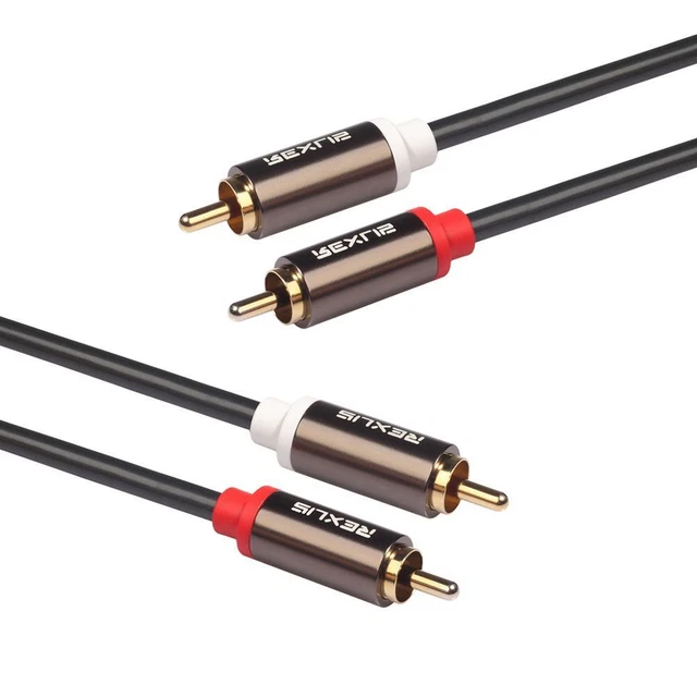 2RCA to 2 RCA Male to Male Gold-Plated Audio Cable for Home DVD TV (1 m)