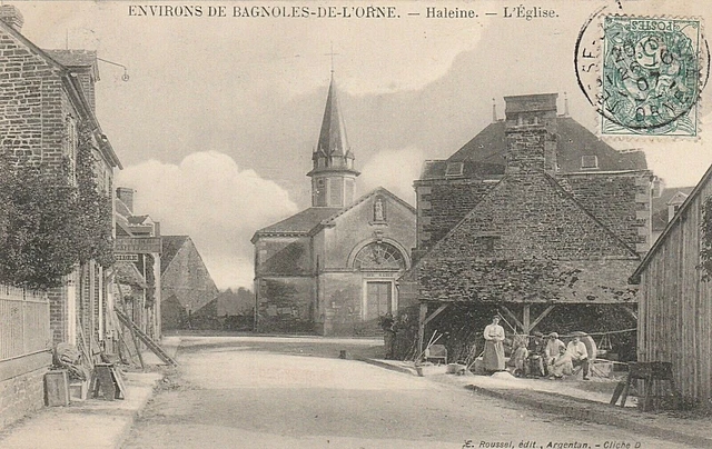 61 - Environs de BAGNOLES DE L'ORNE - HALEINE - L'Eglise (Animation - 1907)