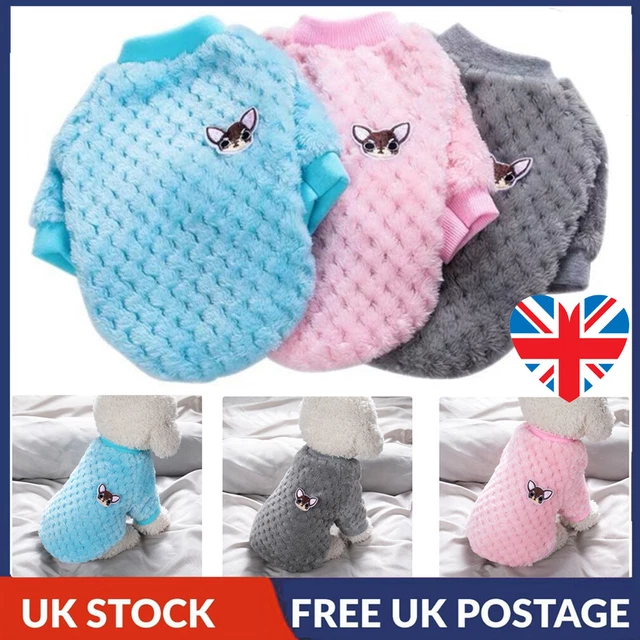 UK Pet Dogs Winter Warm Fleece Jumper Jacket Coat Sweater Puppy Cat Clothes Vest