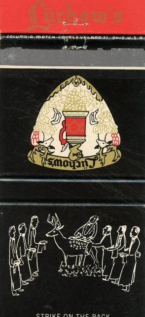 Luchows Restaurant, New York City Matchbook