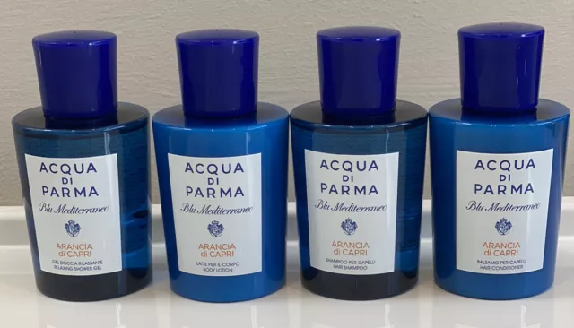 2x ACQUA DI PARMA BLU MEDITERRANEO - HAIR & BODY SET  -  8 x 75ml Bottles
