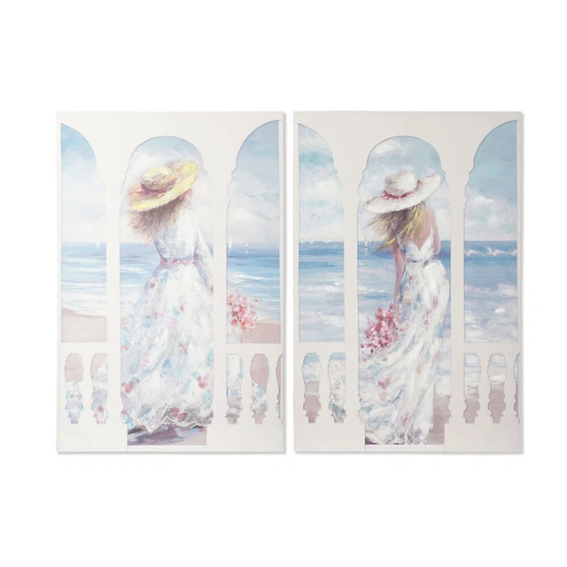 Cadre DKD Home Decor Plage méditerranéen (80 x 3 x 120 cm) (2 Unités)