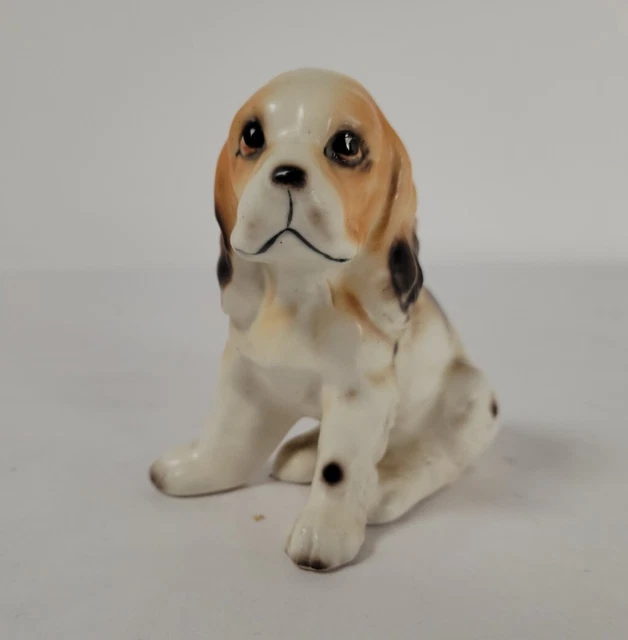 Vintage Cocker Spaniel Dog Puppy Sitting Sad Eyed Figurine