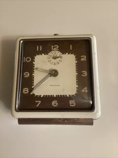 Vintage 1950’s Westclox Square Alarm Clock~ Works ~But  Alarm Is Questionable