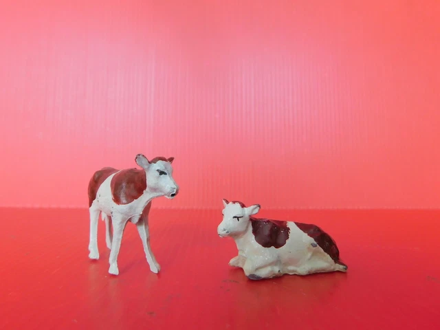 Plomb Creux : Bf /  La Ferme :  Les Animaux   Bel Ensemble De 2 Veaux