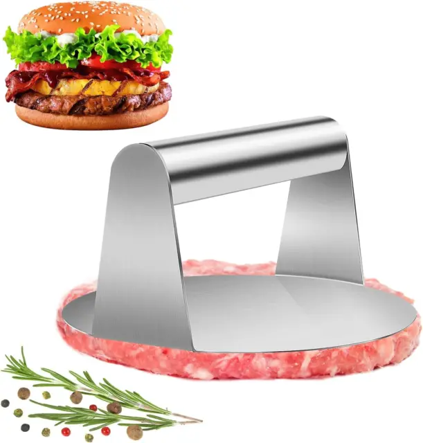MXTIMWAN Pressa per Hamburger Acciaio Inox, Smash Burger Pressa 5,5 Pollici Roto