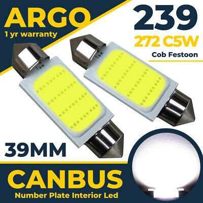 Argo 41mm 239 272 Plaque Immatriculation LED Feston C5w Ampoules Xenon Blanc 12v 