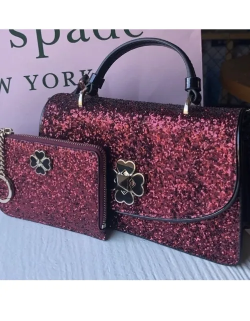 HTF Kate Spade glitter crossbody​ With Card Case Wallet