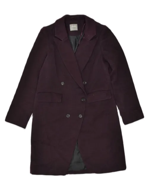OASIS Womens Double Breasted Coat UK 14 Medium Purple Polyester DA12