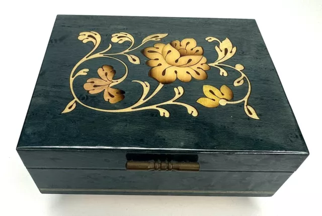 Inlaid Wood Music Jewelry Box Made in Italy with REUGE Swiss Musical Movement