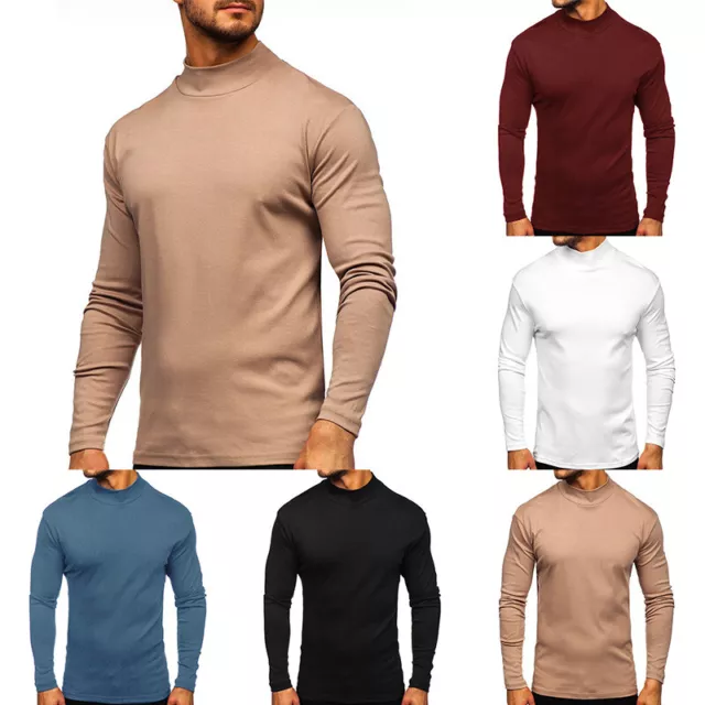 Pull À Col Roulé Pour Hommes À Manches Longues Pull Top Warm Casual Slim Fit F