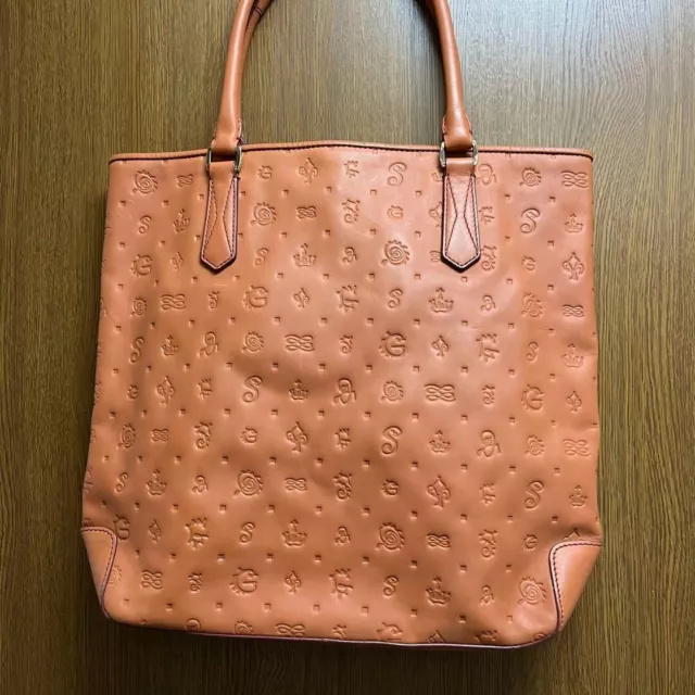 LANCEL Dali Daligramme Embossed Leather Tote Handbag Mint Condition From Japan!! 3