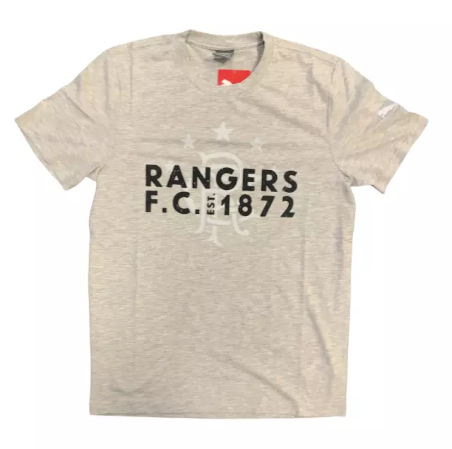 Rangers Football Kinder T-Shirt (Größe 11-12y) Puma Freizeit Wappen Druck Top - Neu