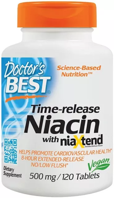 (65g, 398,15 EUR/1Kg) Doctors Best Time-release Niacin with niaXtend, 500mg - 1