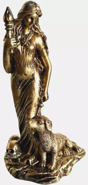 Griech. Rel. Mythologie Hekate Göttin Magie Statue Figur Skulptur 19,5cm Bronzef