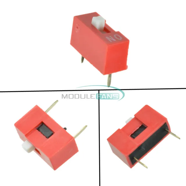 10pcs Red 2.54mm Pitch 1 Position Way 1-Bit Slide Type DIP Switch Module New