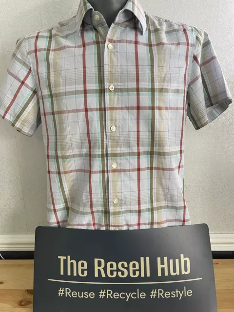 Mens Hugo Boss Check Short Sleeve Shirt Size L TRH13034KW2