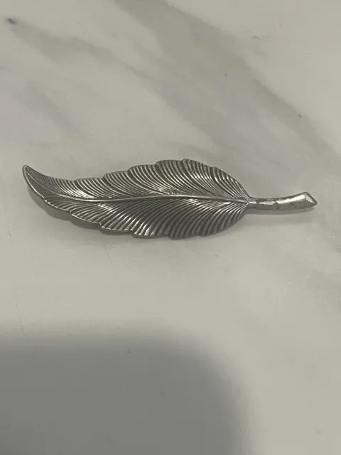 Sterling Silver By Jewelart Textured Leaf Brooch 925 Fine 3340