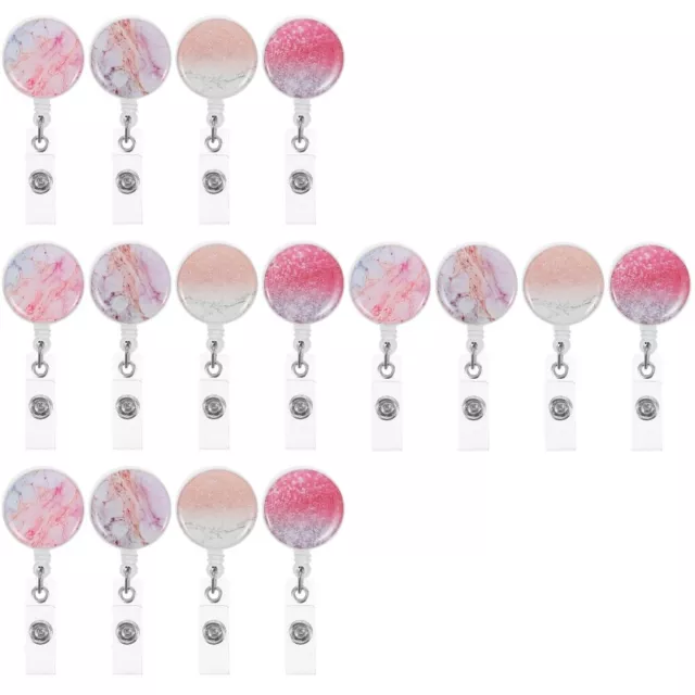 16 Pcs Badge Clip Abs Staff Retractable Name Reel ID Holder