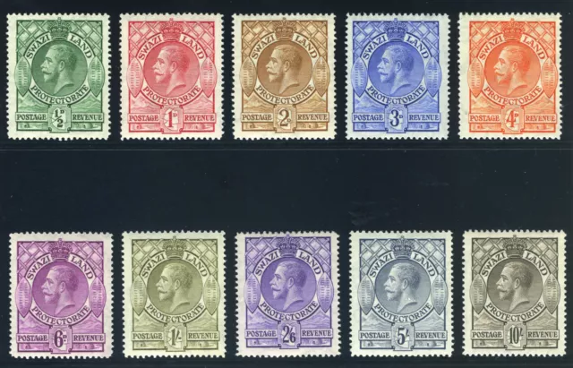 Swaziland 1933 KGV set complete superb MNH. SG 11-20. Sc 10-19.