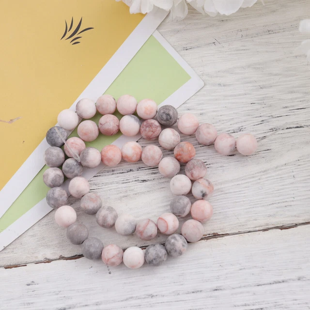 1 String DIY Halskette Armband Perlen Zubehör Matte Naturstein Runde Spacer