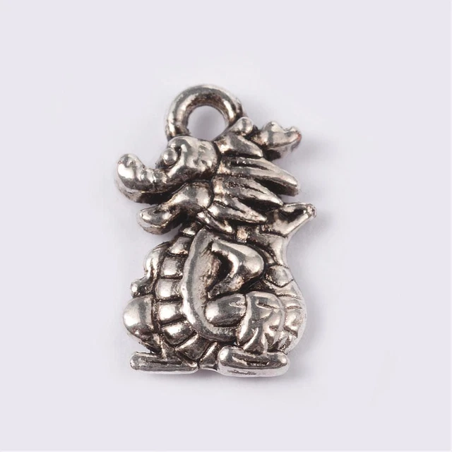 10 Stück Drache 15x10mm Anhänger Charms  Basteln Schmuck Magie -K-1178