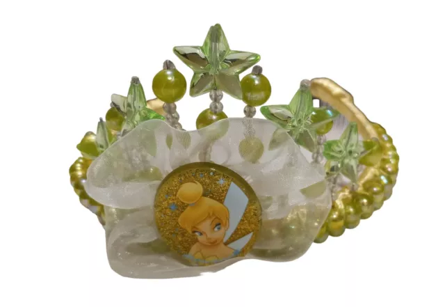 Disney Tinker Bell Tiara Accessory Green Pearl's & Stars
