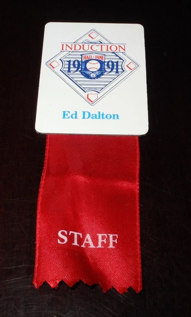 1991 Baseball Hall of Fame Induction Ceremony Staff Button Pin Ticket Rod Carew 1991 Baseball Hall of Fame Induction Ceremony Staff Button Pin Ticket Rod Carew
