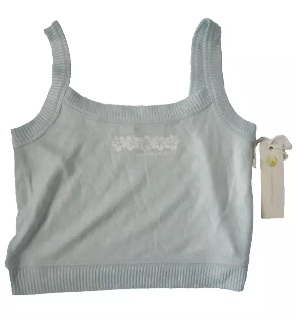 NWT Ocean Drive Crop Top Lightweight Baby Blue Juniors Size L