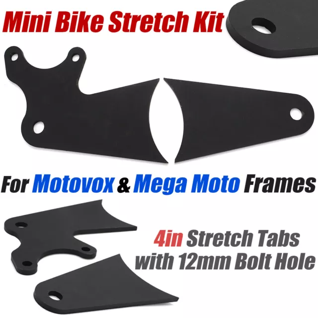 Steel Mini Bike Stretch Tabs Kit Fits Motovox 4in Mega Moto Frames For Big brake
