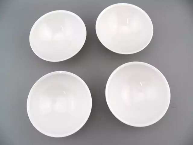 VTG Boonton Ware Dessert Fruit Bowls 5" White Melamine USA 3303-10 Set of 4 GUC